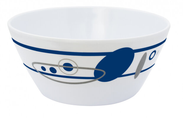 campingservies Saturn melamine wit/blauw 16-delig