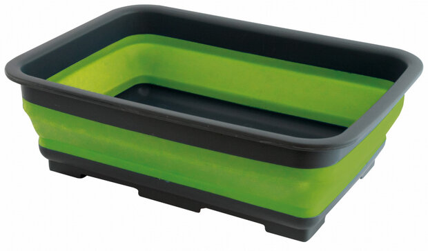 wasbak opvouwbaar 9 liter siliconen groen/grijs