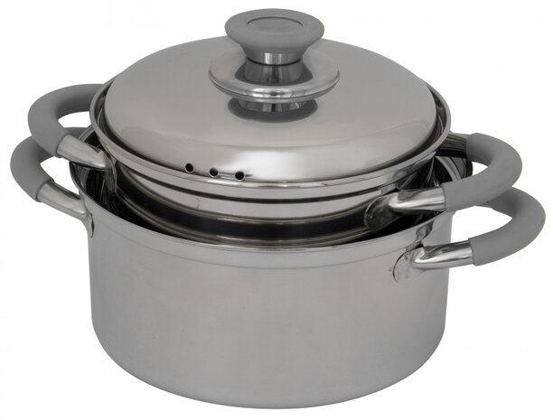 pannenset Roma 1,6/2,3/6,3 liter staal zilver 3-delig