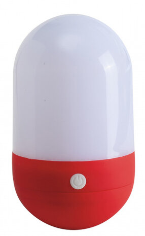 campinglamp Tumbler led 12 x 8 cm rood/wit