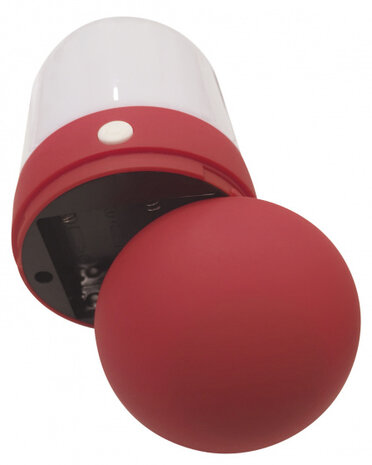 campinglamp Tumbler led 12 x 8 cm rood/wit