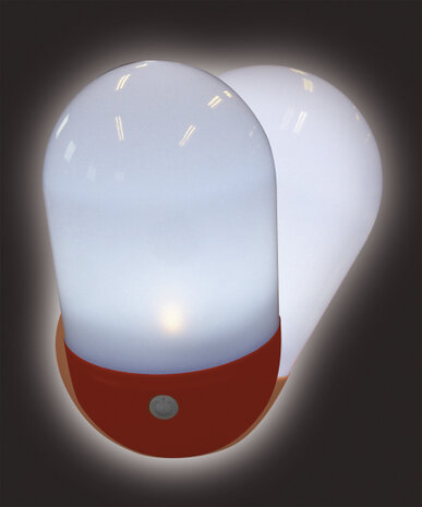 campinglamp Tumbler led 12 x 8 cm rood/wit