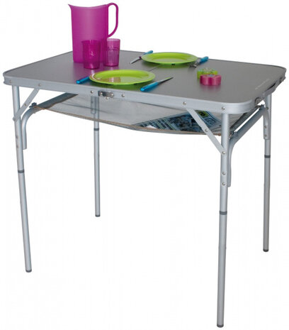 campingtafel Monnai 90 x 70 x 60 cm aluminium grijs