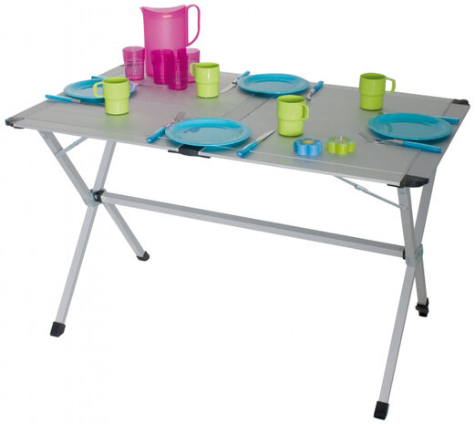 campingtafel St. Pierre 140 x 81 x 70 cm aluminium grijs