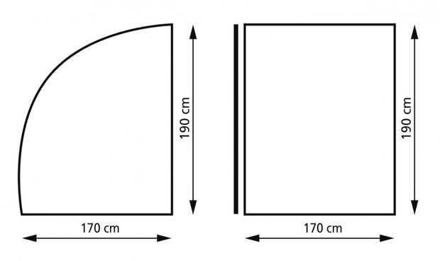 bagagetent XL 190 x 170 x 190 cm grijs