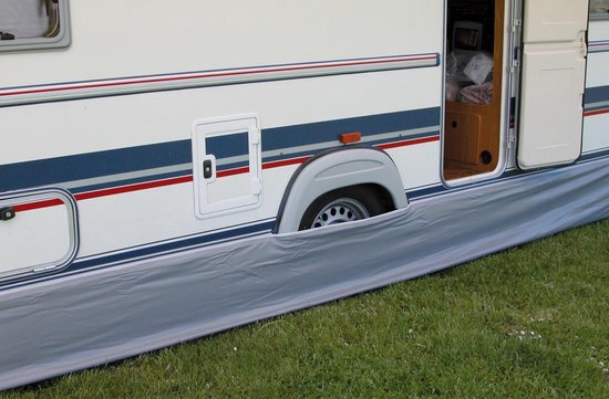 caravan tochtstrook 450 x 60 cm polyester grijs