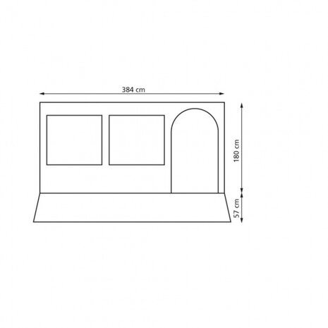 luifel Bergen CS 410 polyester 384 x 180 cm grijs