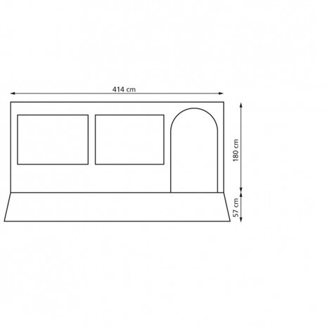 voortent Bergen CS 440 polyester 414 x 180 cm grijs