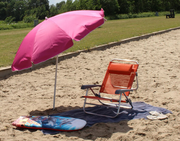 strandparasol 180 x 160 cm staal roze 2-delig