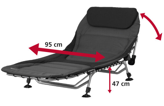 ligbed Masterbed 205 x 95 cm staal/polyester grijs