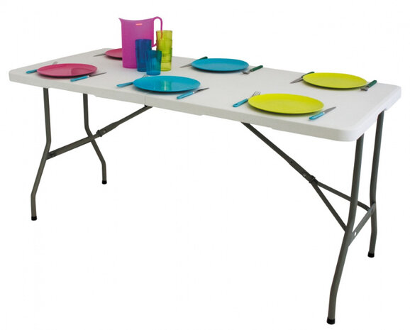 campingtafel Pavillon S 152 x 71 cm staal wit