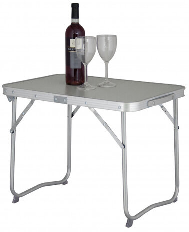 campingtafel Monaco M 80 x 70 cm staal/hout grijs
