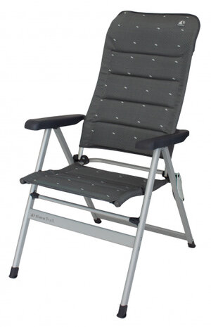 campingstoel Trondheim 122 x 51 x 42 cm aluminium grijs