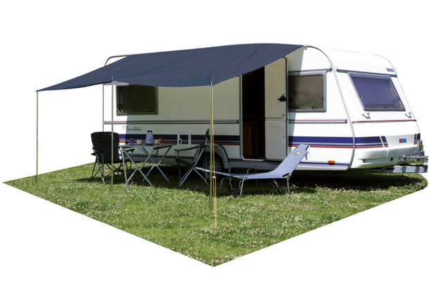 luifel Caravan 350 x 240 cm polyester navy 3 stokken