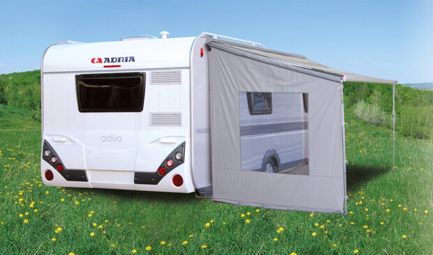 zijwand Caravan met raam 212 x 230 cm polyester grijs