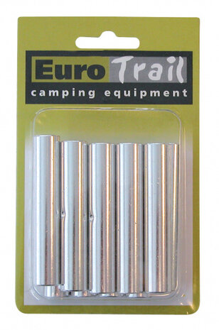 tussenstuk stok 9,5 mm aluminium zilver 10 stuks