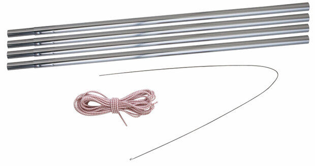 stokkenset Alu 9,5 mm 400-450 cm aluminium zilver