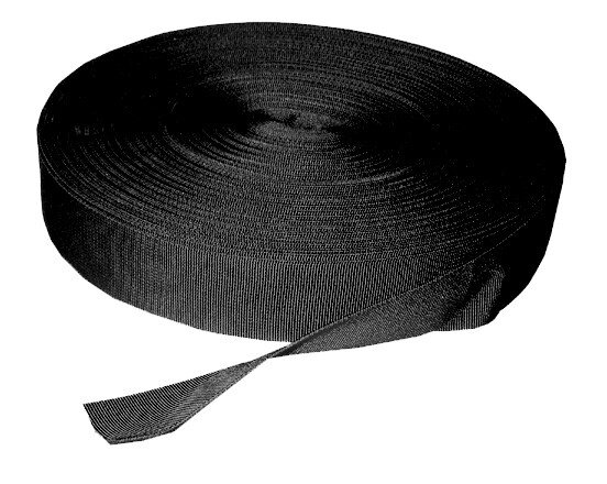 webbing Nylon op rol 25 mm 50 meter polyester zwart