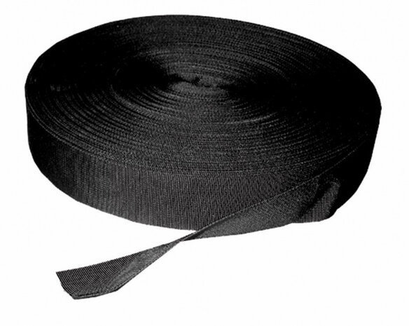 webbing Nylon op rol 50 mm 50 meter polyester zwart
