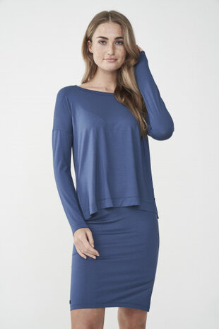 rok Justina dames viscose blauw maat XL