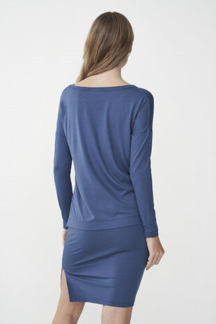 rok Justina dames viscose blauw maat XL