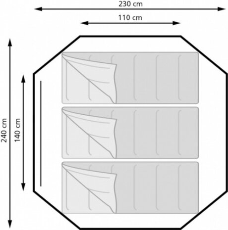 pop-up tent Jump 3-persoons 240 x 230 x 100 cm grijs
