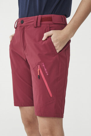 outdoorshort Atria dames polyamide/spandex donkerrood mt 36