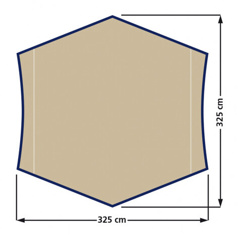 tarp Hardin 325 x 325 cm polyester safari/navy