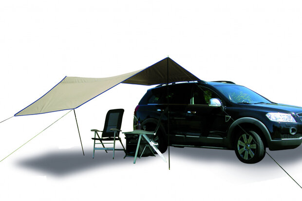 tarp Carside 3,6 x 3,5 m polyester/staal bruin 6-delig