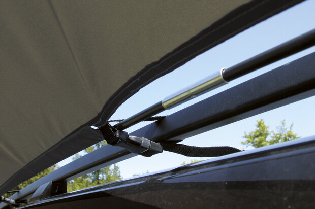 tarp Carside 3,6 x 3,5 m polyester/staal bruin 6-delig