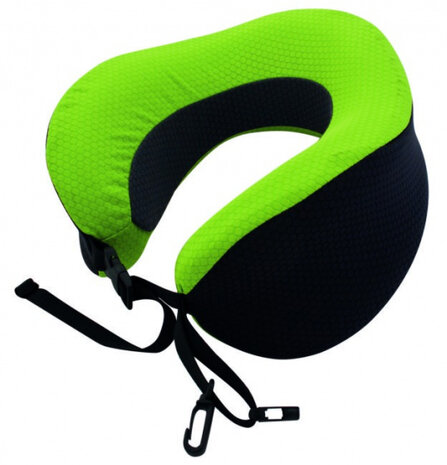 nekkussen 24 cm polyester/traagschuim zwart/groen