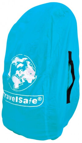 transport- en regenhoes 55 liter polyester blauw