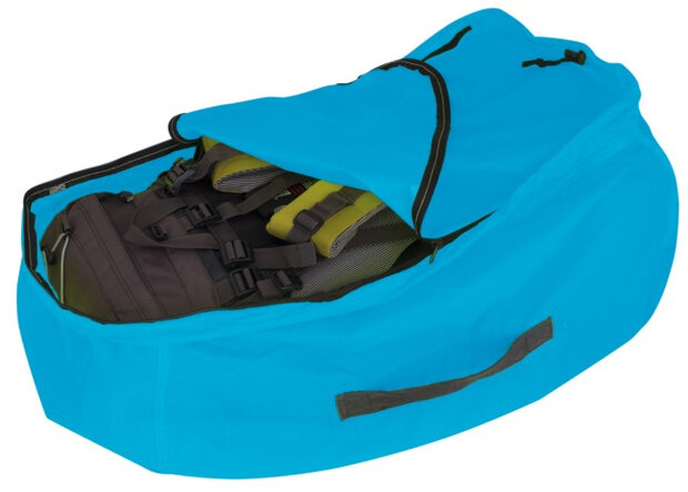 transport- en regenhoes 55 liter polyester blauw