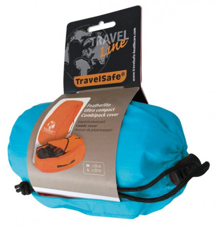 transport- en regenhoes 55 liter polyester blauw