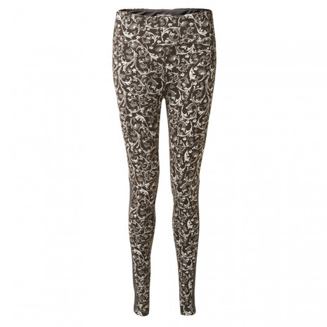 legging NosiLife Luna dames polyester bruin/wit mt 44