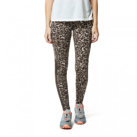 legging NosiLife Luna dames polyester bruin/wit mt 46