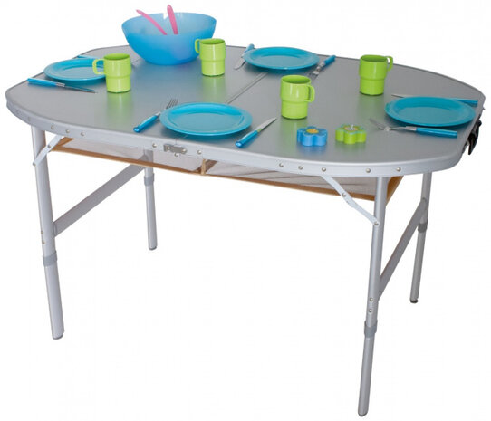 campingtafel Chartres 120 x 80 x 70 cm aluminium grijs