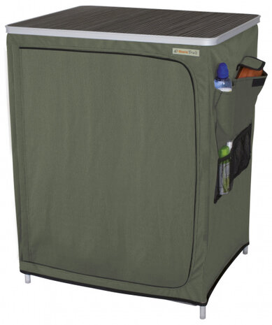 campingkast Vallou 86 x 67 x 53 cm aluminium/MDF groen