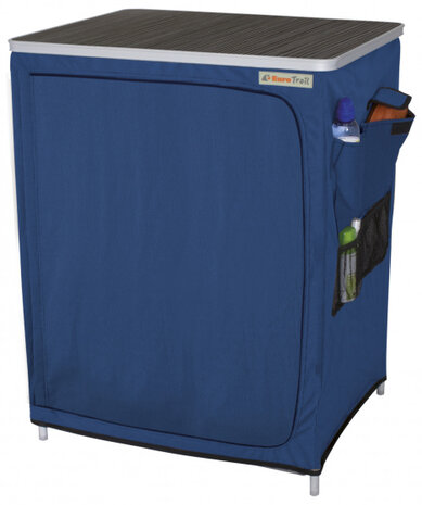 campingkast Vallou 86 x 67 x 53 cm aluminium/MDF blauw