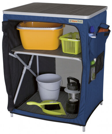 campingkast Vallou 86 x 67 x 53 cm aluminium/MDF blauw