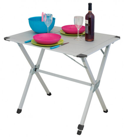 campingtafel St. Pierre 80 x 70 x 63 cm aluminium grijs
