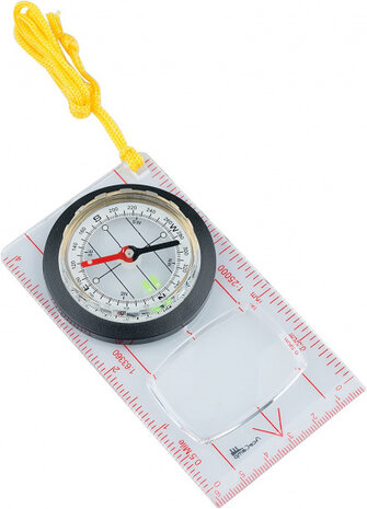 kaartenkompas Fluorescent 11 cm wit/geel