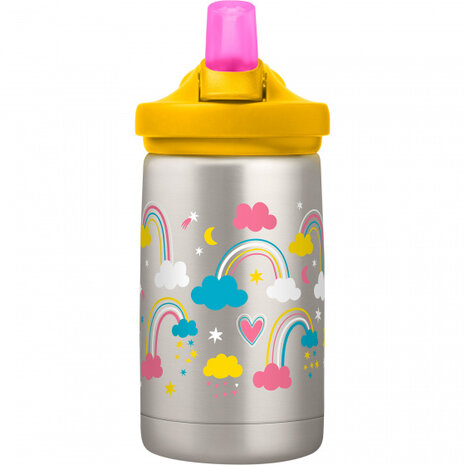 drinkfles Eddy+ Kids ge&iuml;soleerd 350 ml tritan grijs/geel
