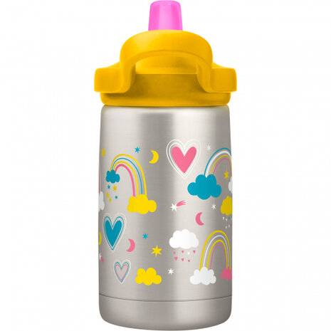 drinkfles Eddy+ Kids ge&iuml;soleerd 350 ml tritan grijs/geel