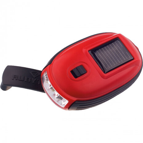 zaklamp Kao XL led solar 8,7 x 5 cm ABS rood/zwart