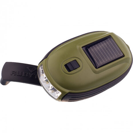 zaklamp Kao XL led solar 8,7 x 5 cm ABS olijfgroen