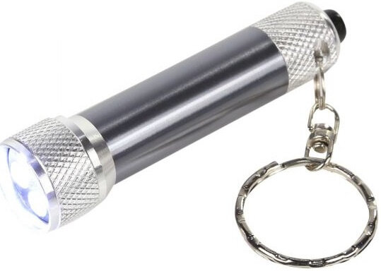 zaklamp sleutelhanger aluminium zilver 6-delig