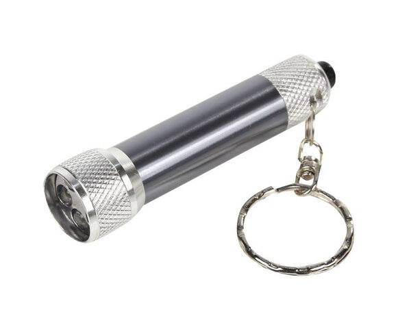 zaklamp sleutelhanger aluminium zilver 6-delig