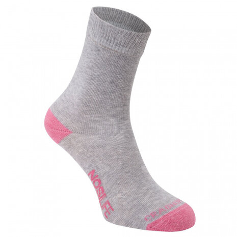 sokken NosiLife dames grijs/roze maat 35-38 twin-pack