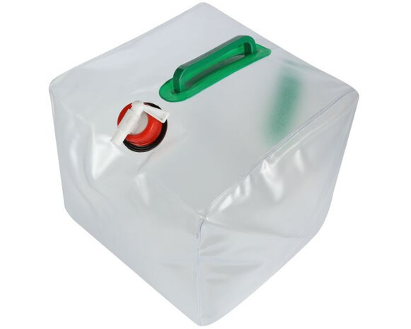 watertank opvouwbaar met kraan 20 liter transparant
